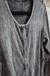Ribbed Knit Snap Button Bodysuit