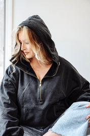 Distressed Quarter Zip