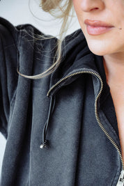 Distressed Quarter Zip