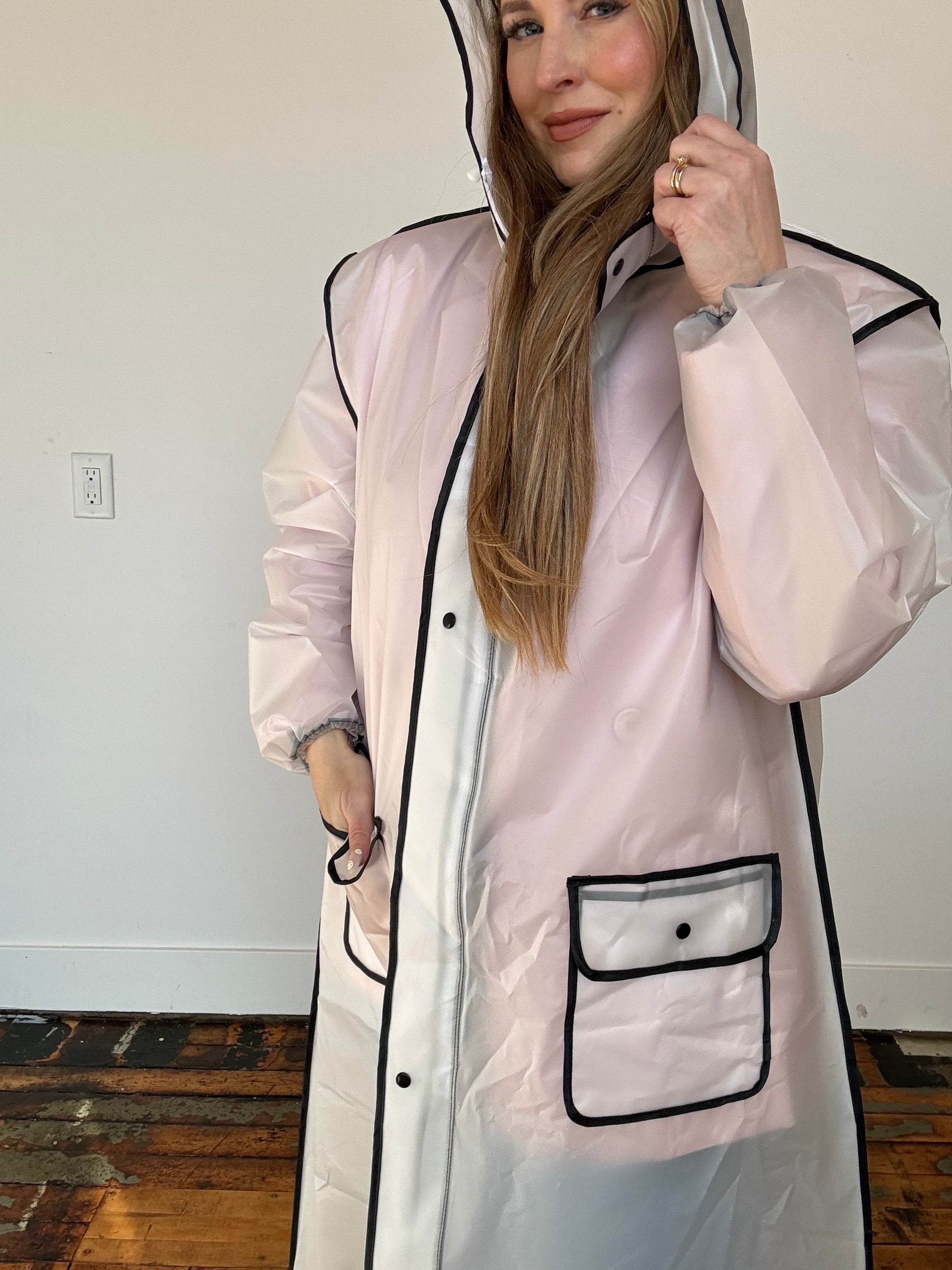 Long Translucent Raincoat