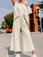 2-piece Textured Sweatsuit Set