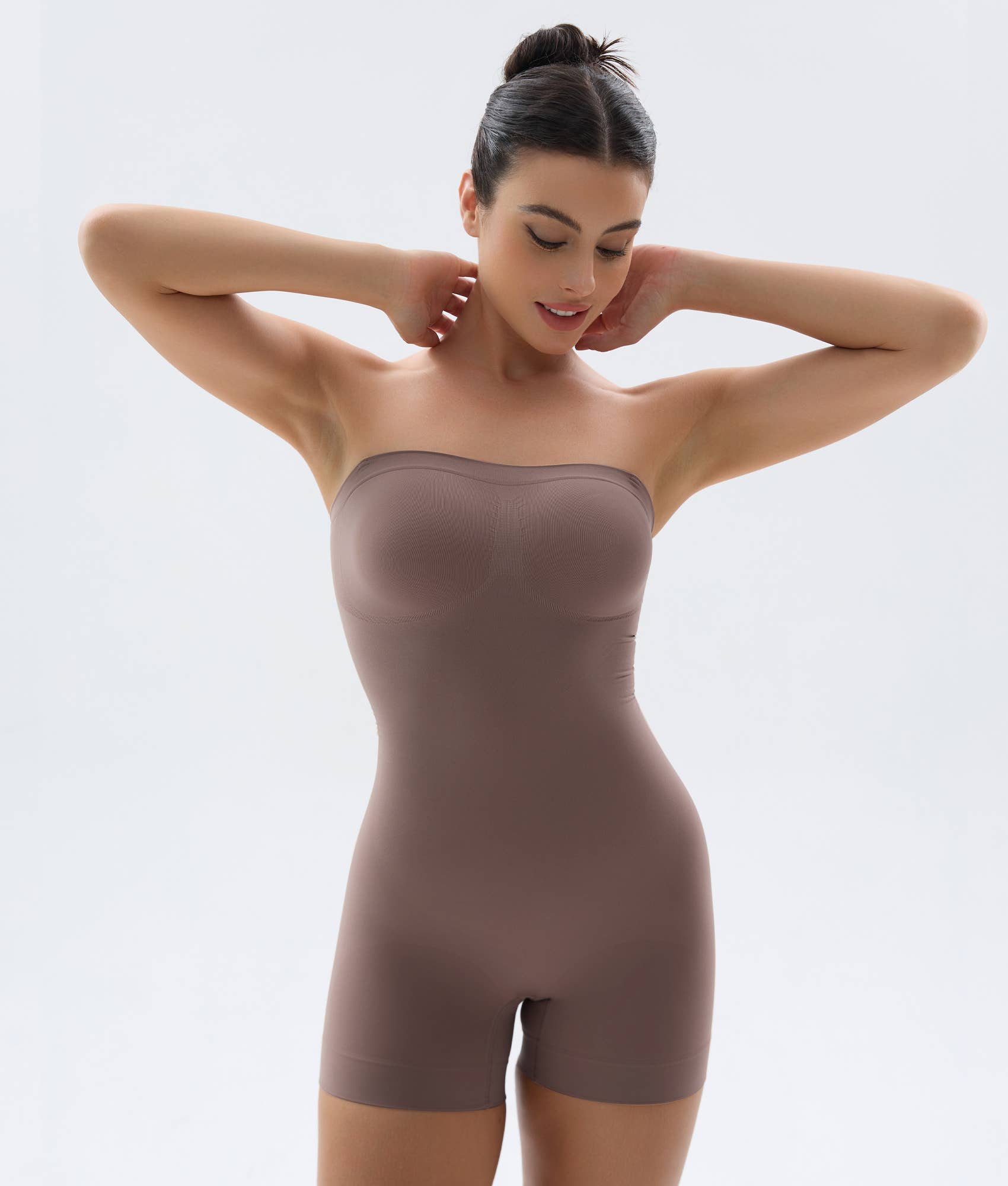 SHAPERX Strapless Shortie Bodysuit for Women Tummy Control