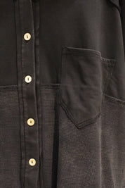 Washed Satin Flowy Collared Button Up Shirts