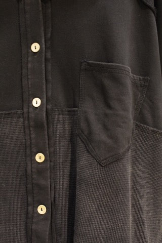 Washed Satin Flowy Collared Button Up Shirts