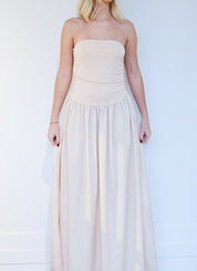Strapless Ruched Maxi Dress