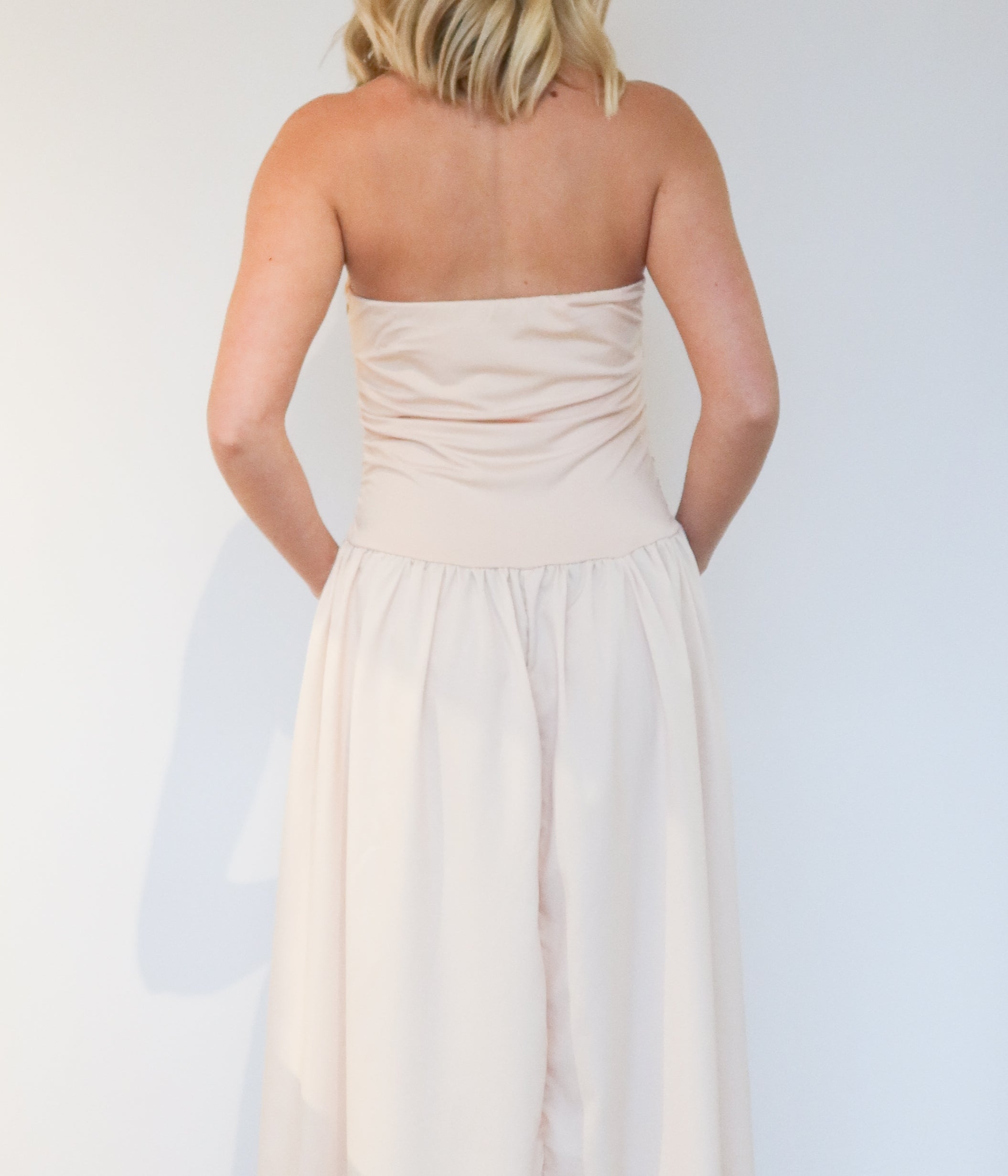Strapless Ruched Maxi Dress