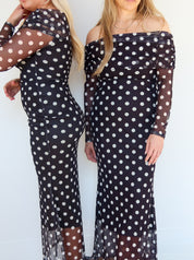 Polka Dot Off-Shoulder Dress