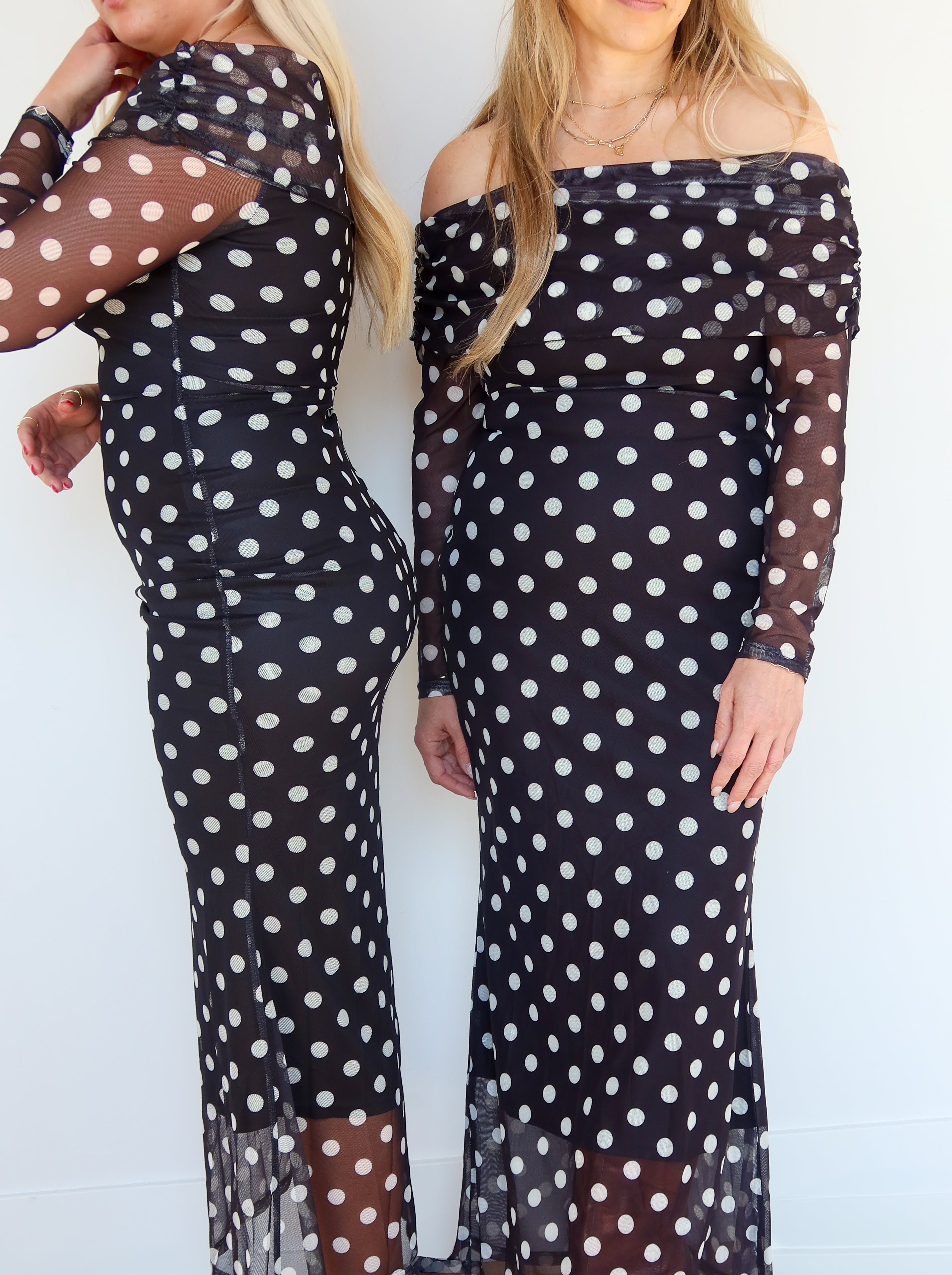 Polka Dot Off-Shoulder Dress