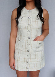 Pearl-Button Vest Dress