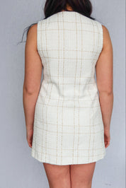 Pearl-Button Vest Dress