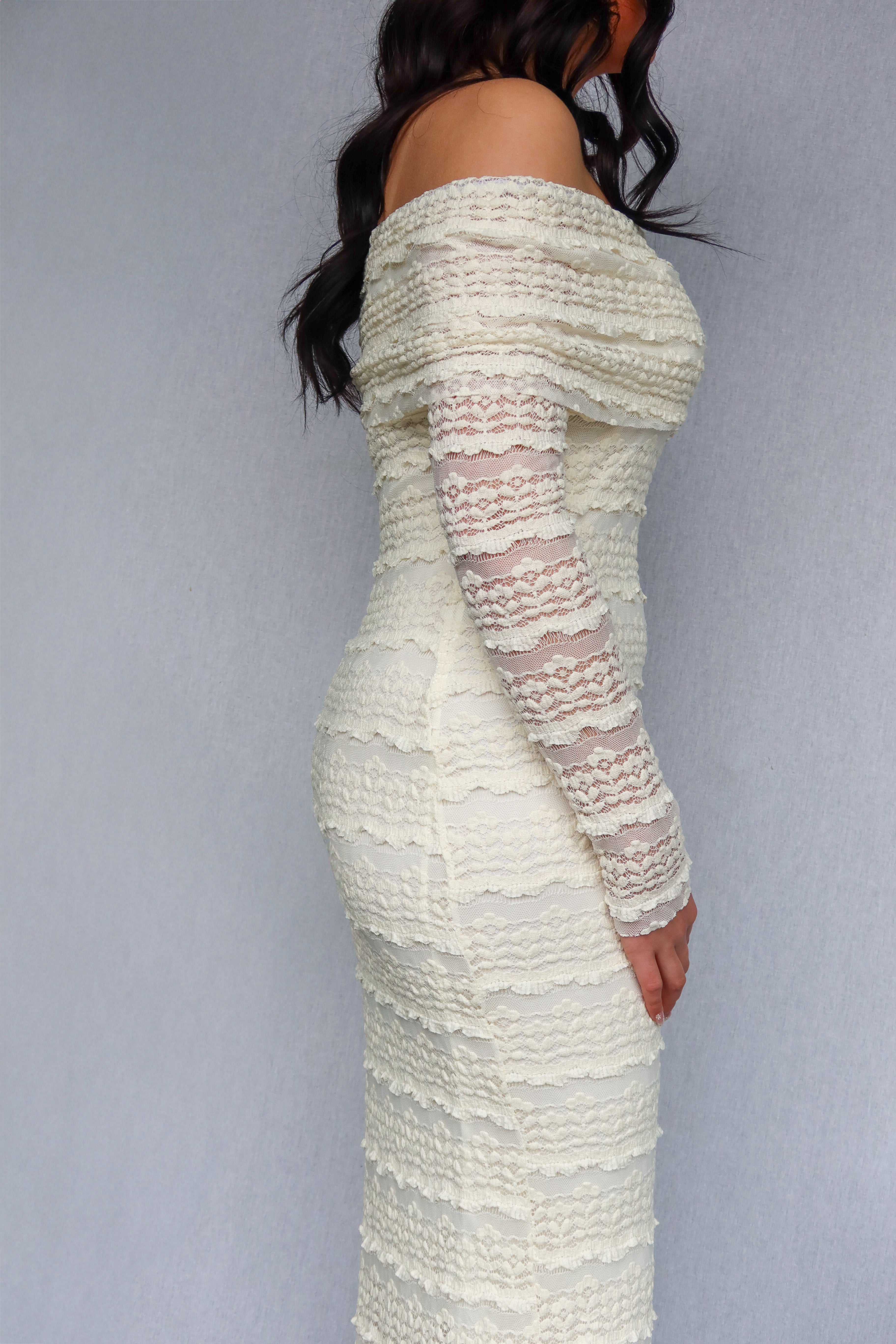 Lace Off-Shoulder Bodycon Dress