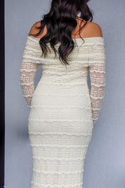 Lace Off-Shoulder Bodycon Dress