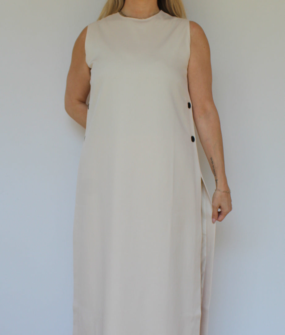Sleeveless Side Button Maxi