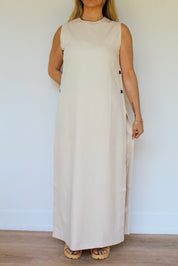 Sleeveless Side Button Maxi