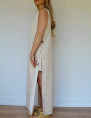 Sleeveless Side Button Maxi