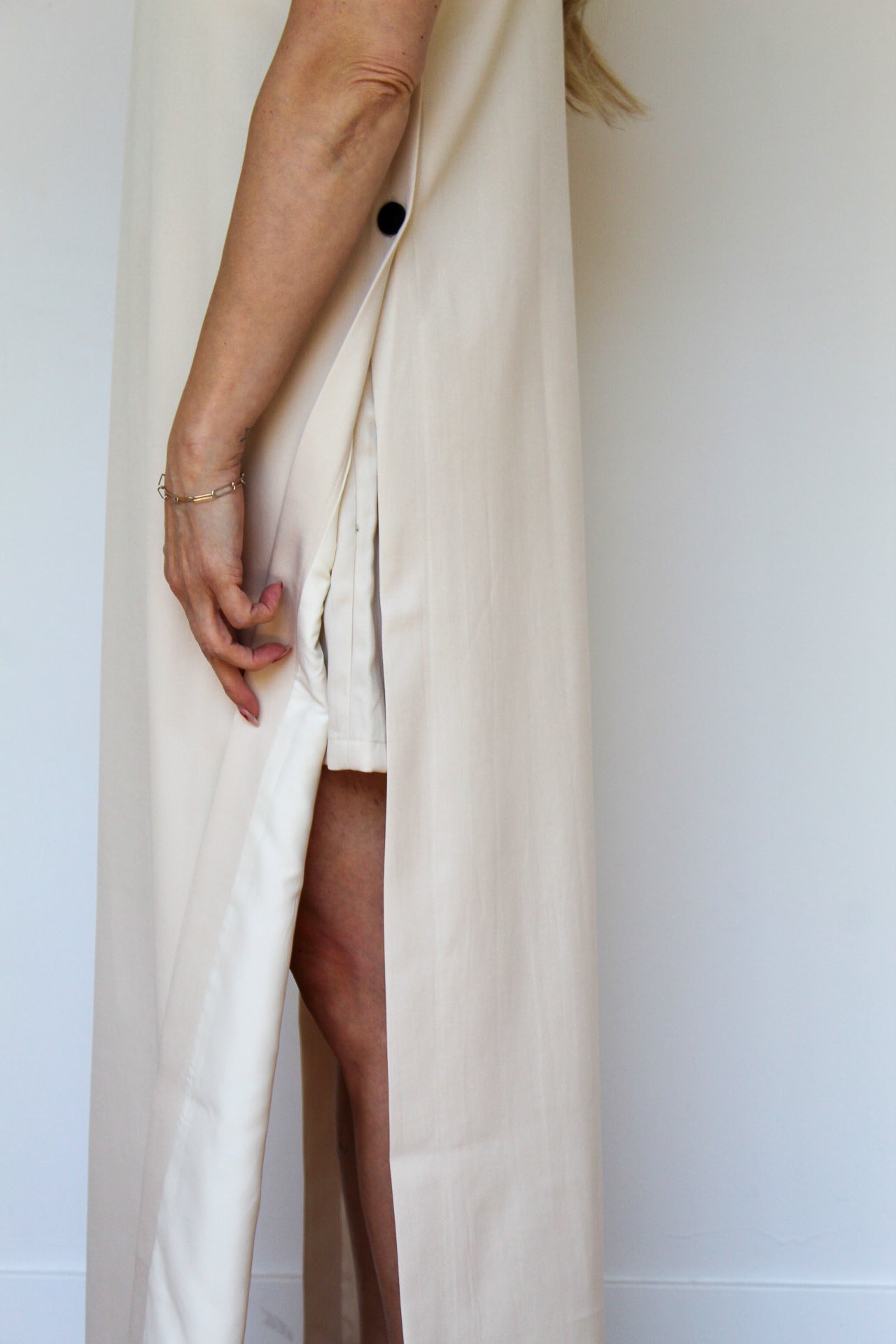 Sleeveless Side Button Maxi