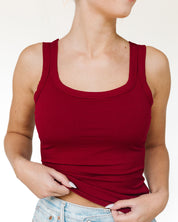 Solid Square Neck Tank