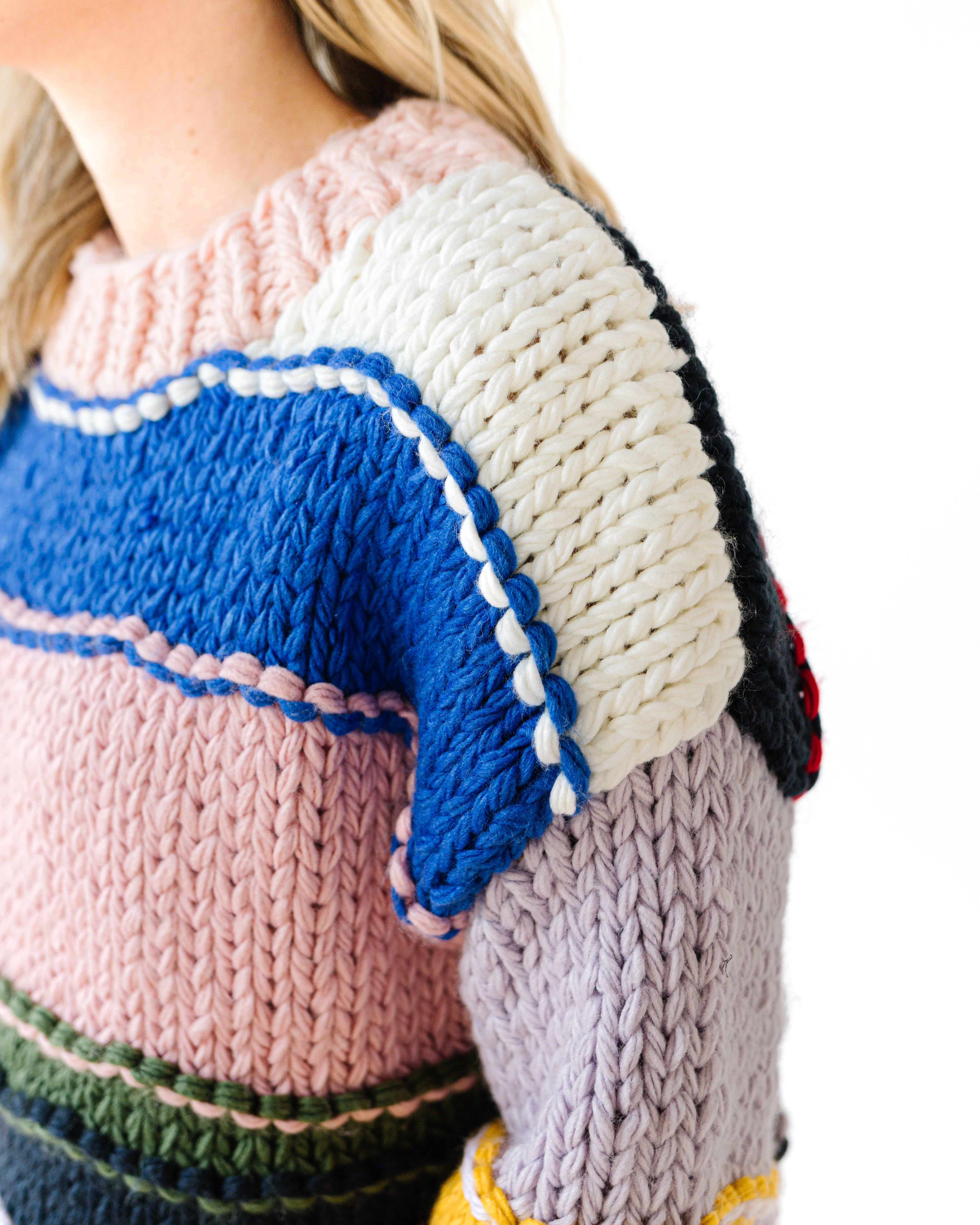 Rainbow Striped Crewneck Sweater