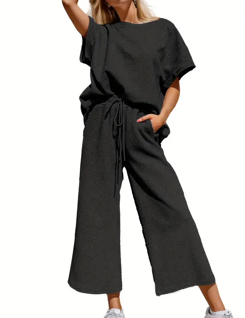 2-piece Textured Sweatsuit Set
