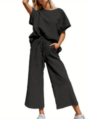 2-piece Textured Sweatsuit Set