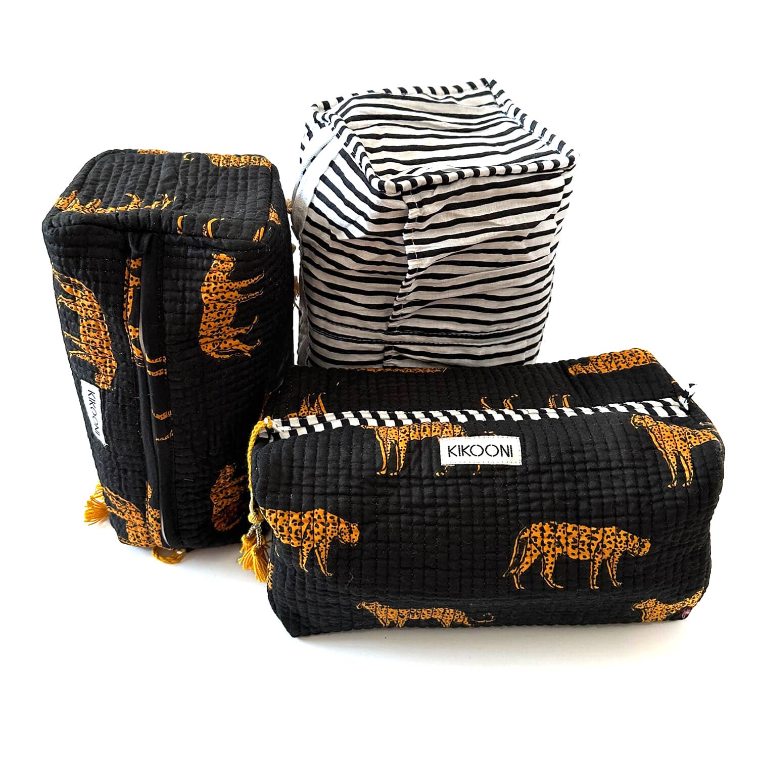 Handmade cosmetic bag - Black Leopard