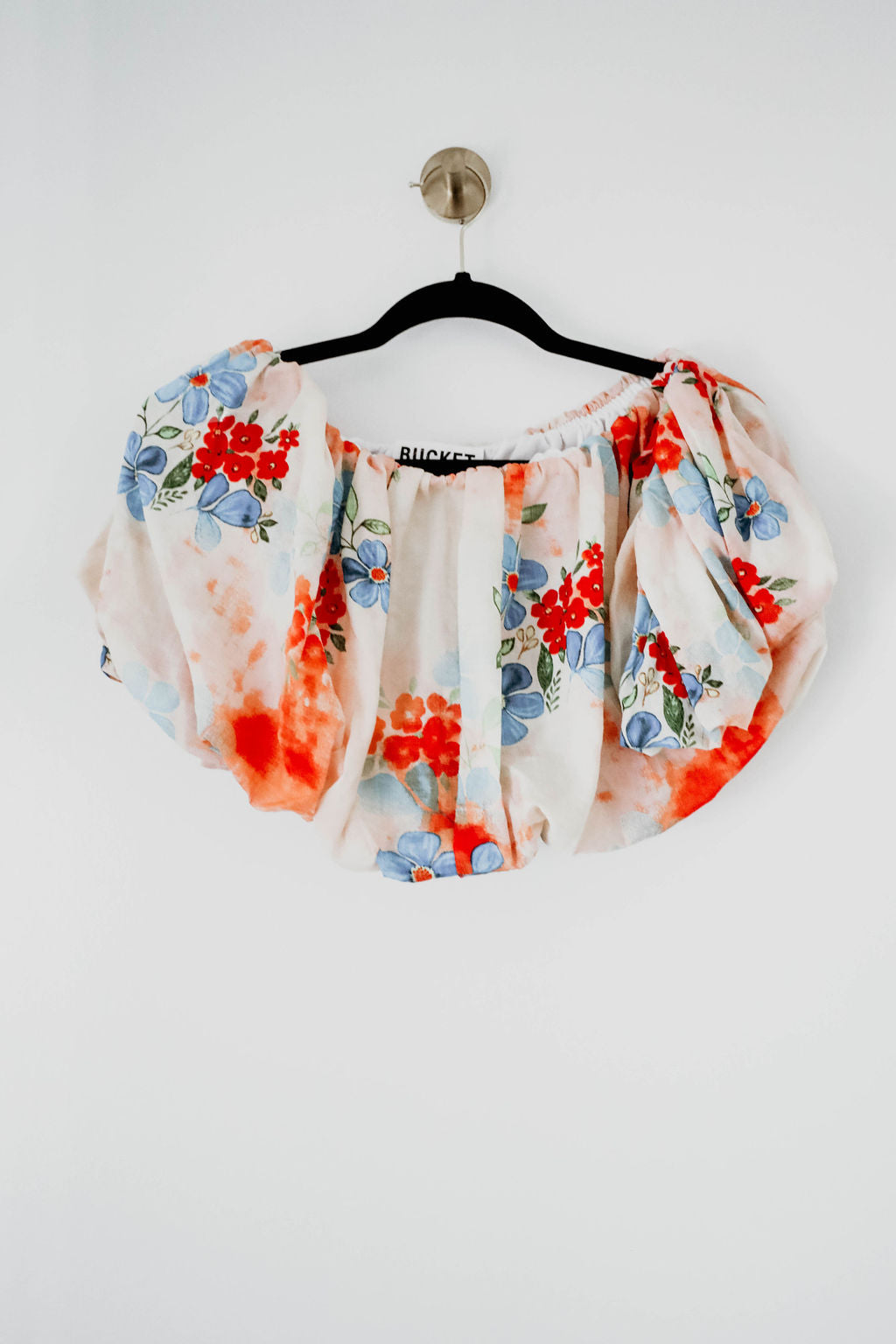 Puff Sleeve Off Shoulder Crop Top