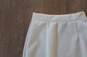 The Fringe Hem Slip Skirt in White
