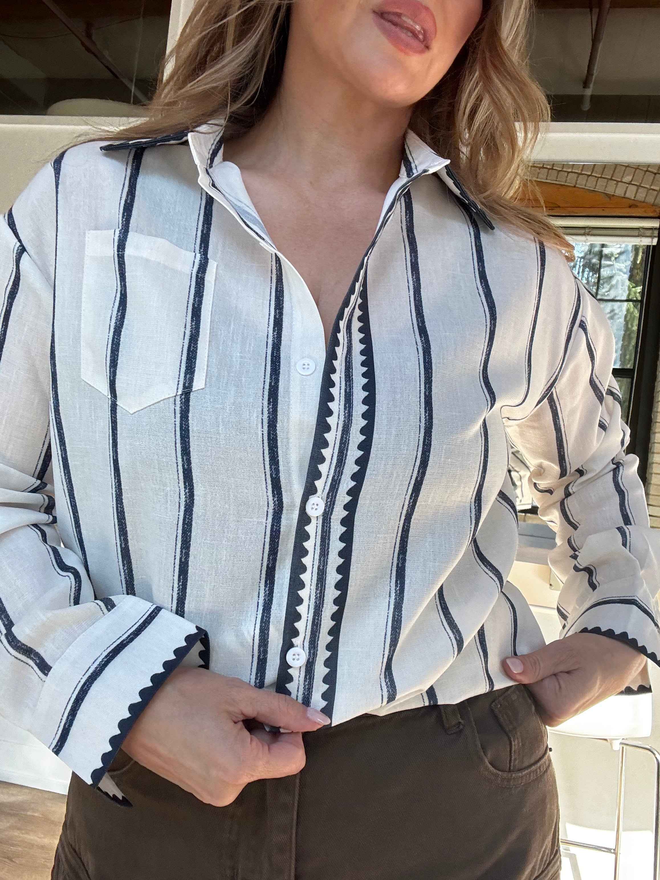 The Striped Button-Down in Blue