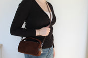 The Mini Suede Satchel