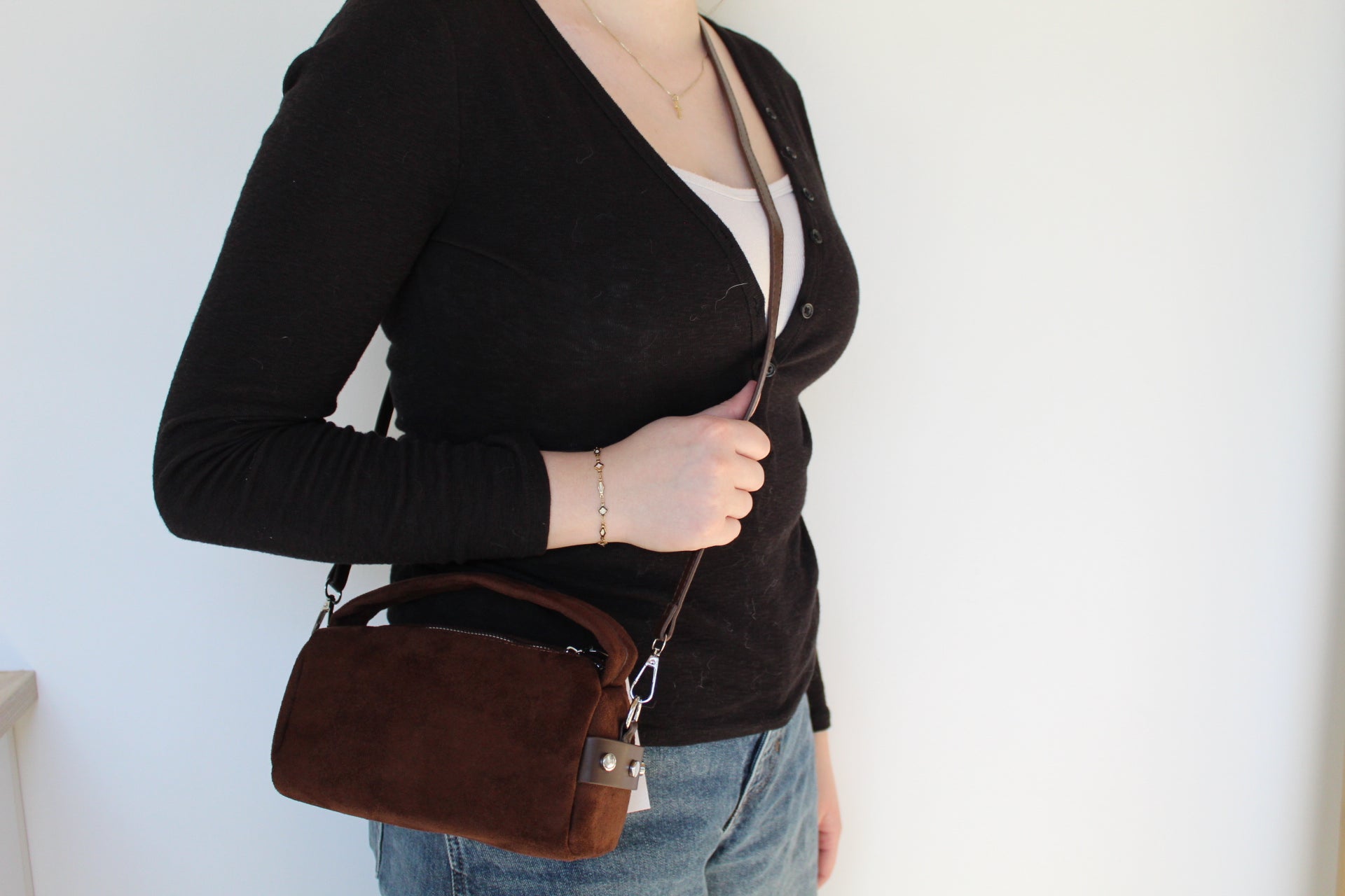 The Mini Suede Satchel