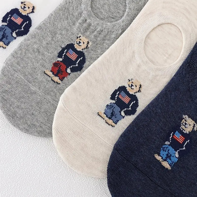 Bear Print Ankle Socks