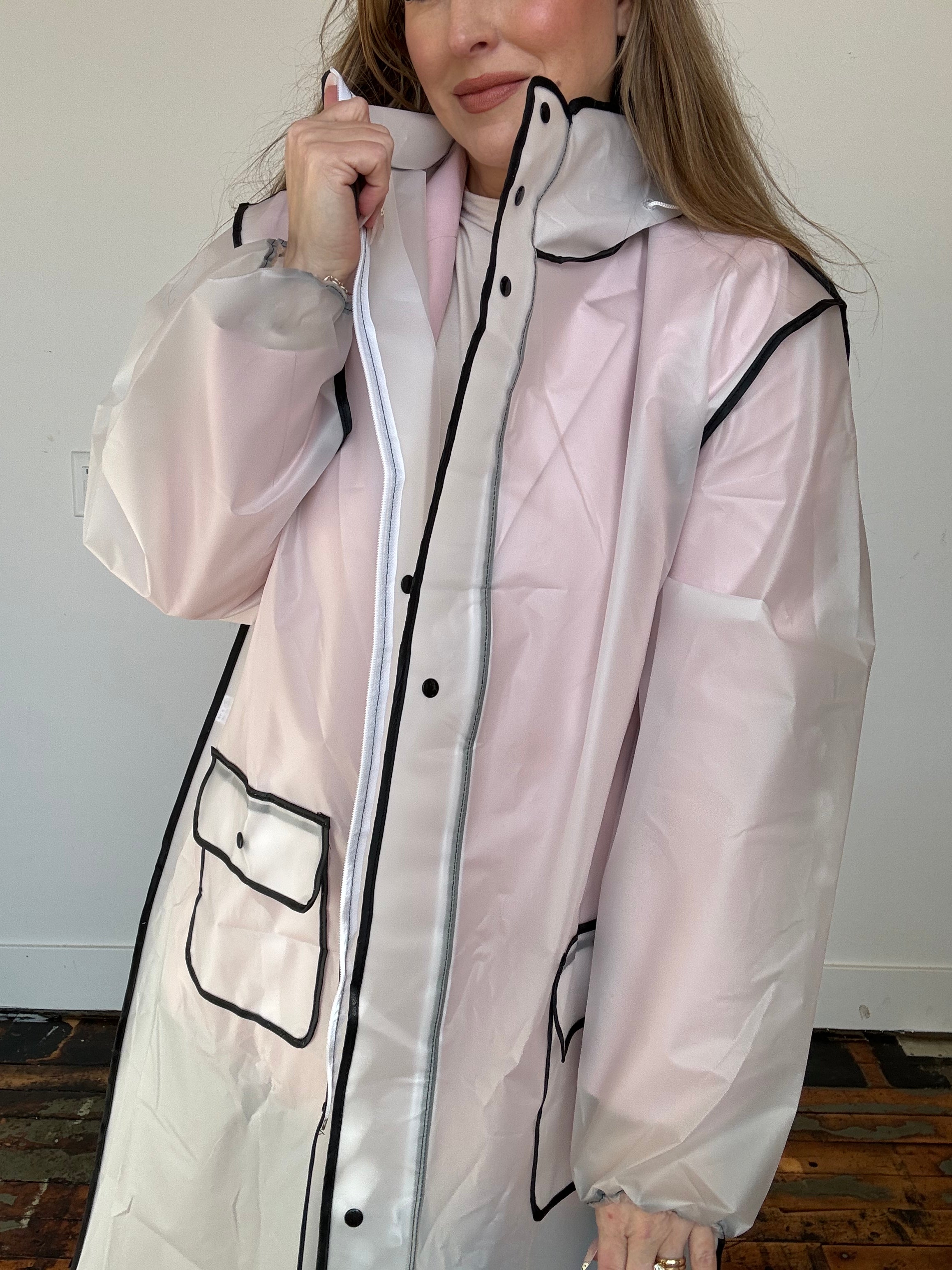 Long Translucent Raincoat