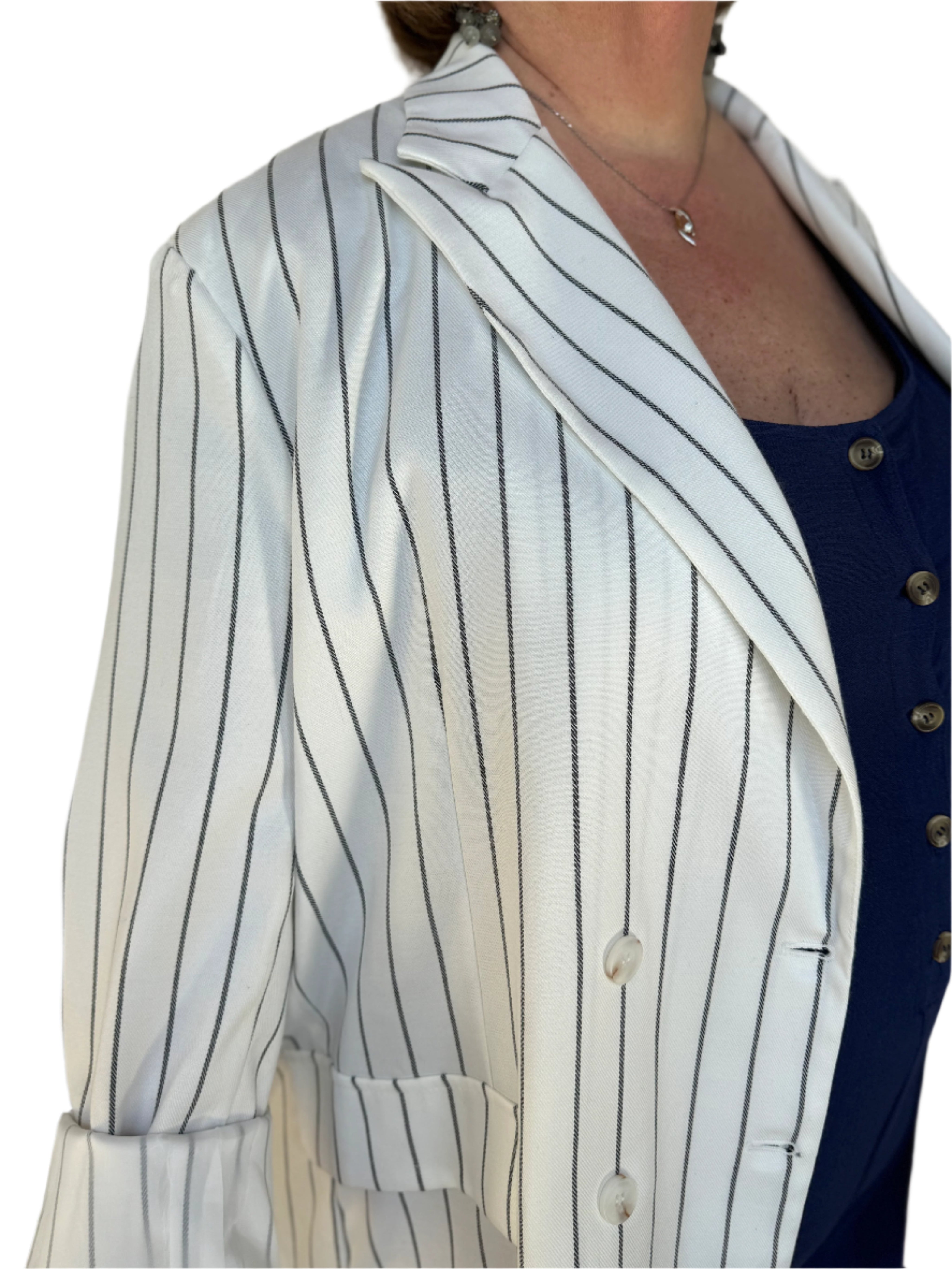 Plus Size Casual Stripe Blazer