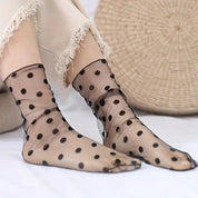 Sheer Polka Dot Mesh Socks