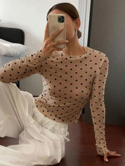 Sheer Polka Dot Mesh Top