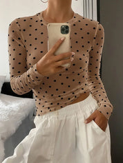 Sheer Polka Dot Mesh Top