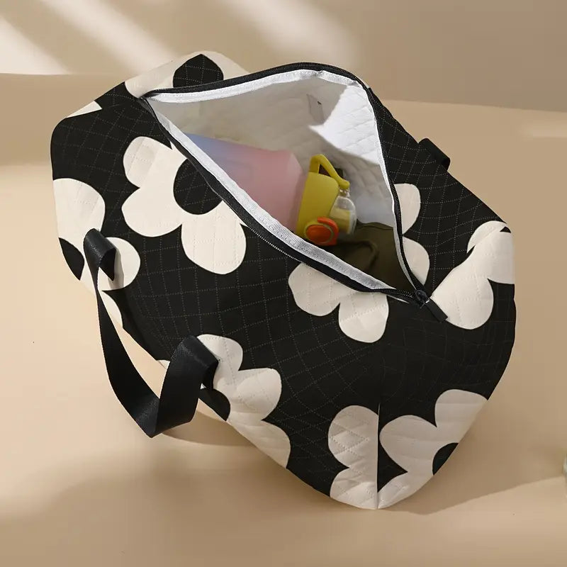 Floral Quilted Travel Duffel Bag & Matching Coin Purse