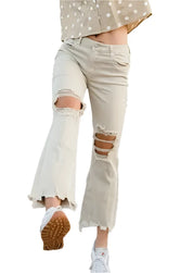 Plus Size Casual High Rise Flared Jeans