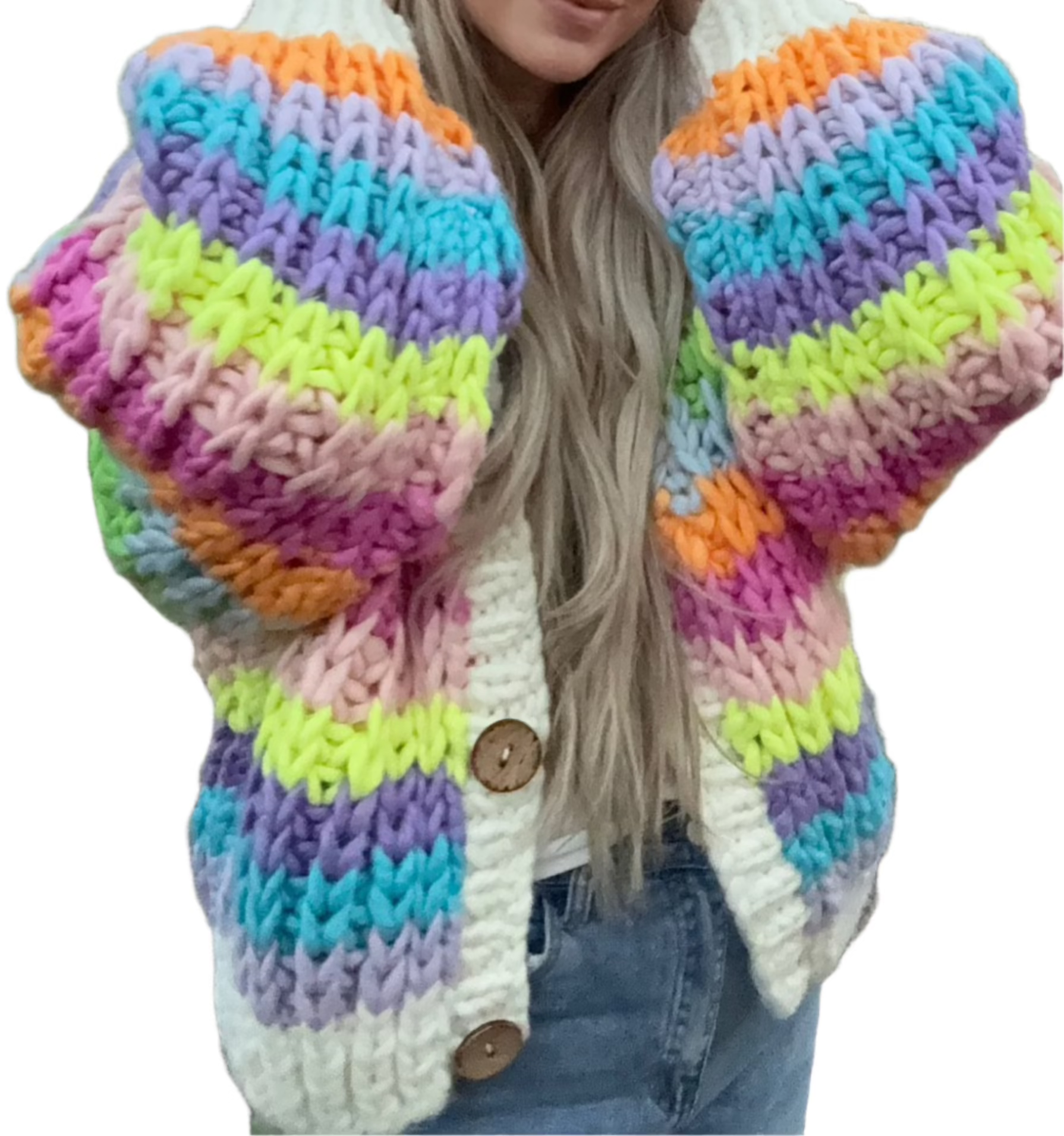 Rainbow Chunky Knit Sweater