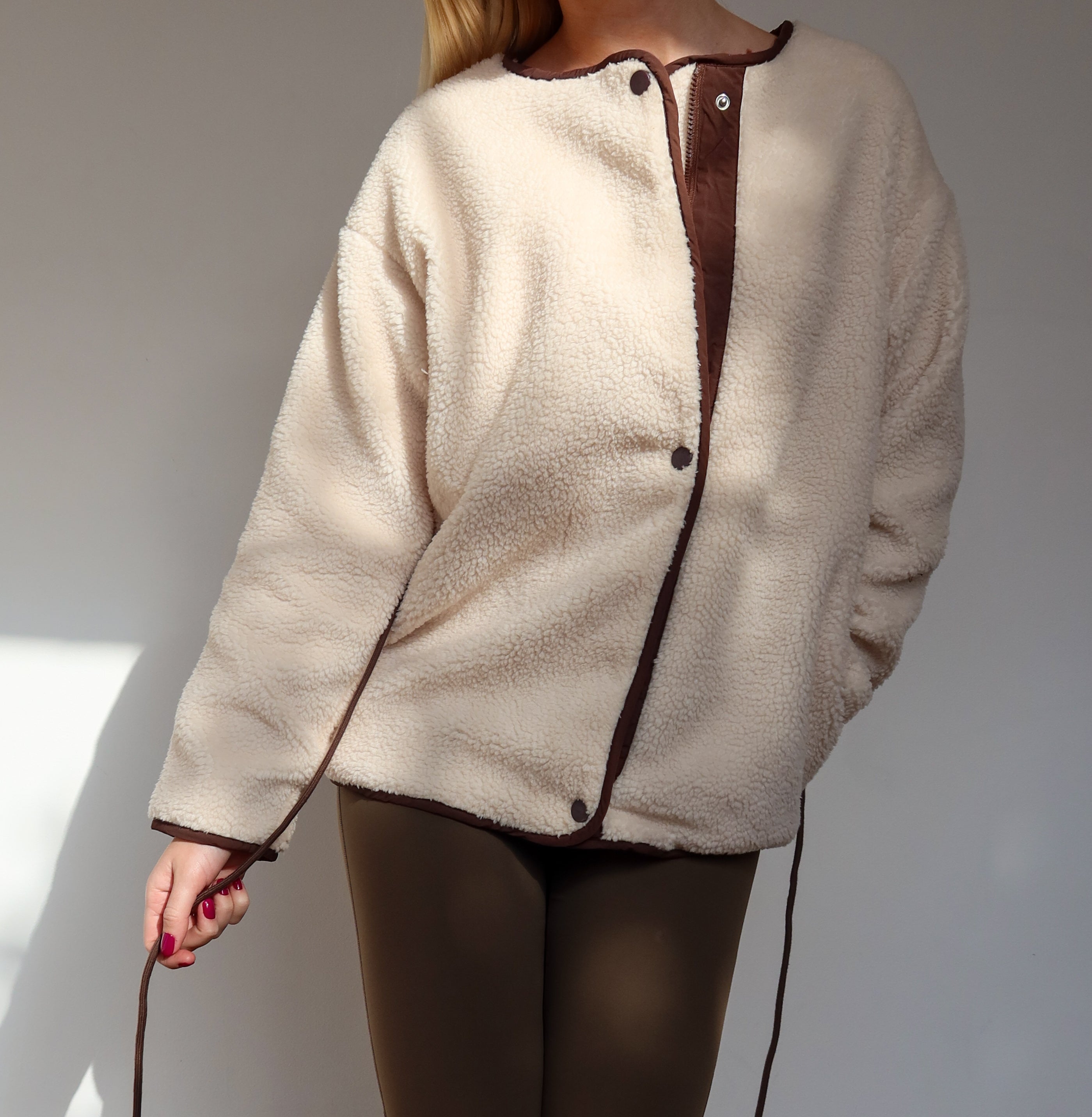 Loose-Fit Teddy Jacket