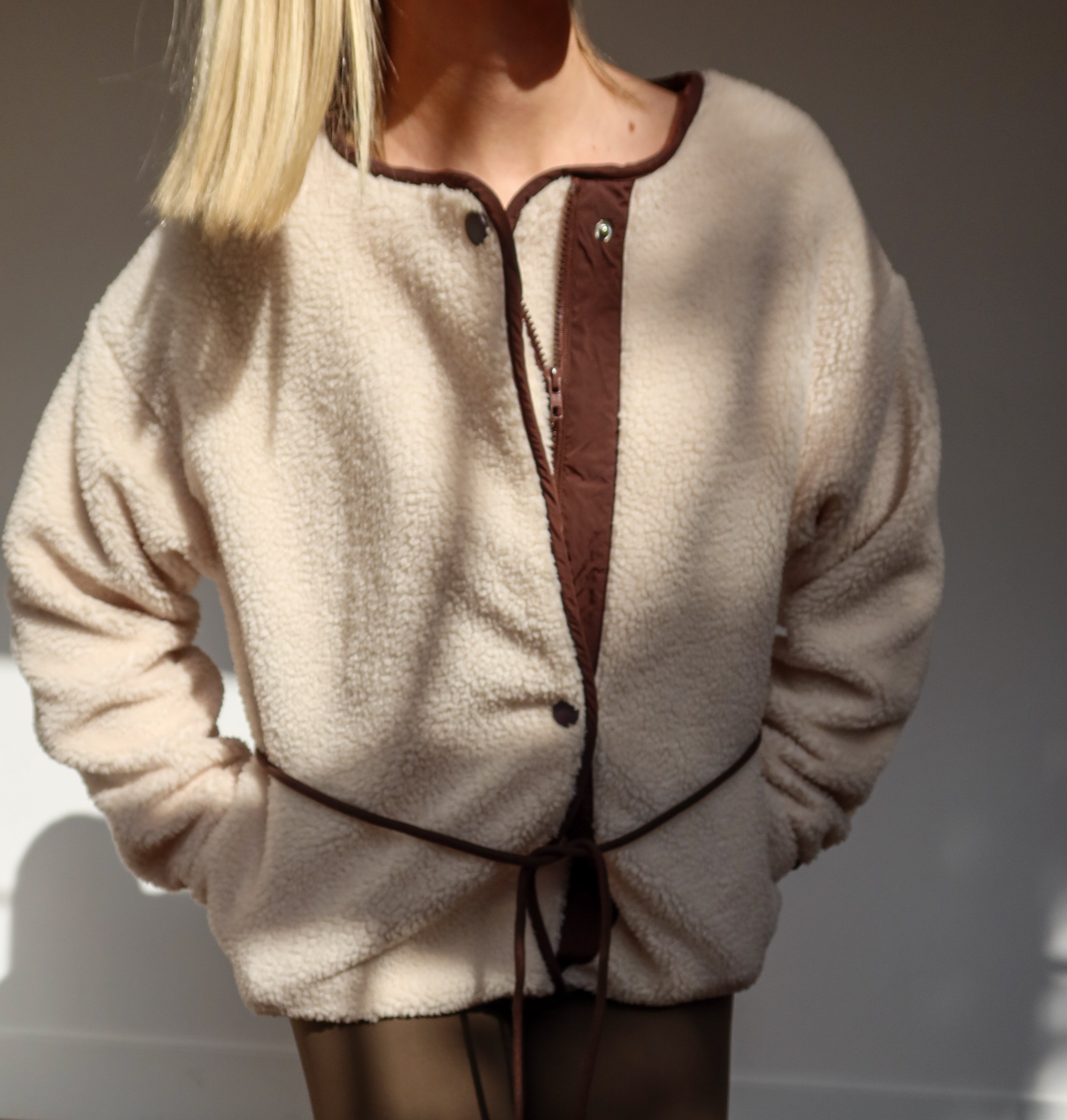 Loose-Fit Teddy Jacket