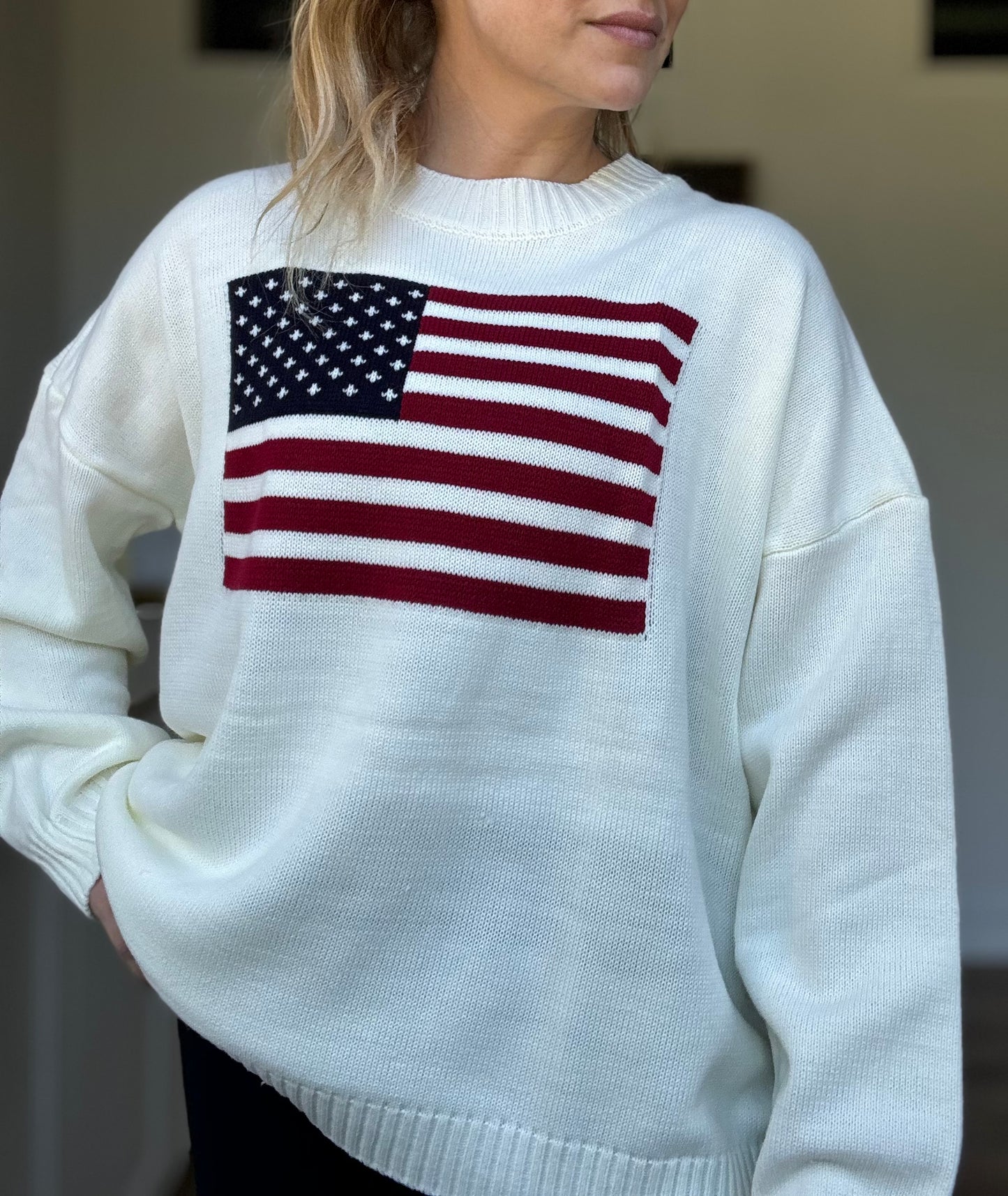 Flag Pattern Knit Sweater