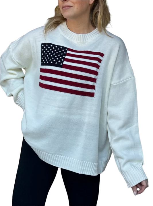 Flag Pattern Knit Sweater