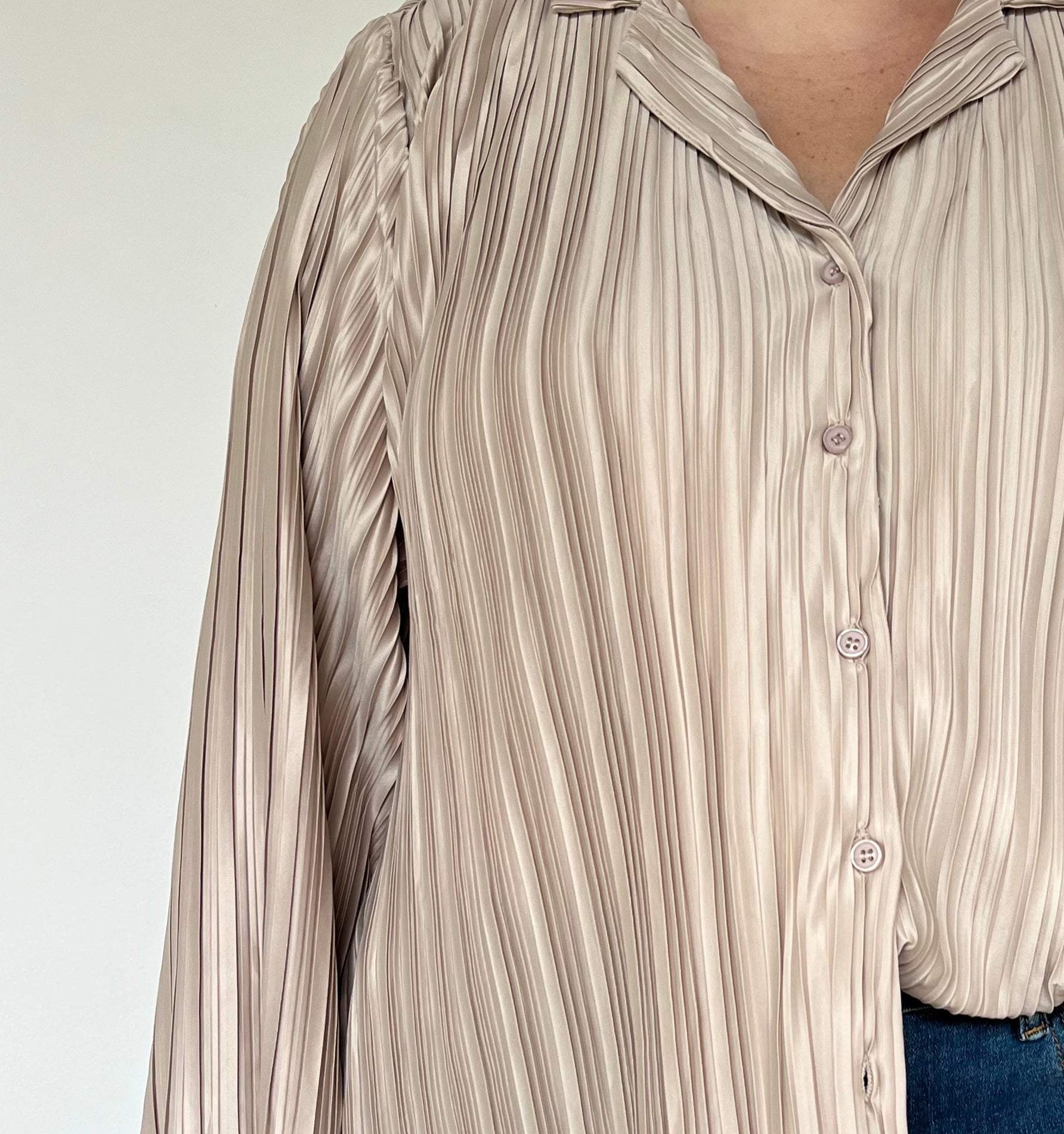 Champagne Pleated Blouse