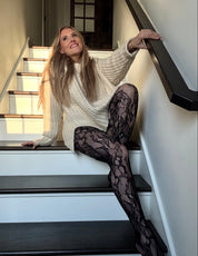 Lace Cut-Out Net Tights