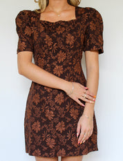 Jacquard Puff Sleeve Dress