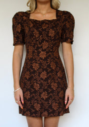 Jacquard Puff Sleeve Dress