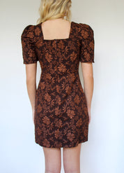 Jacquard Puff Sleeve Dress