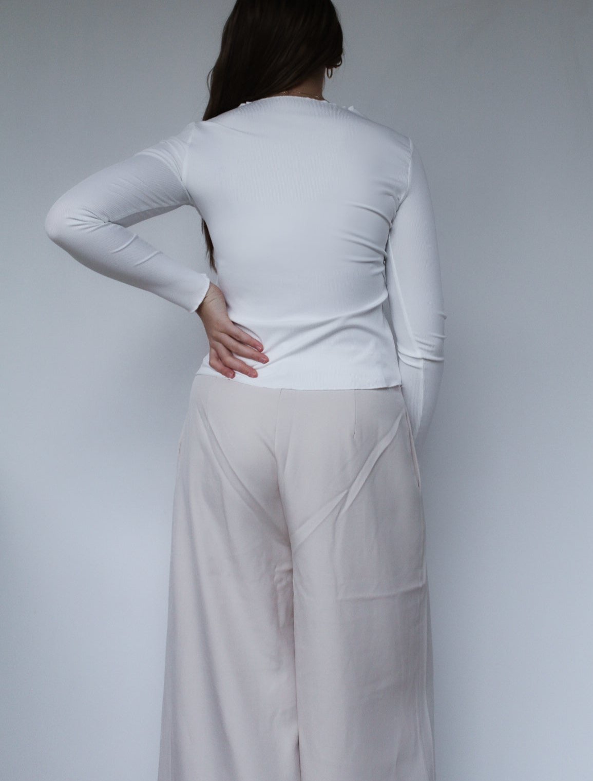 Top-Stitching Crew Neck Long Sleeve