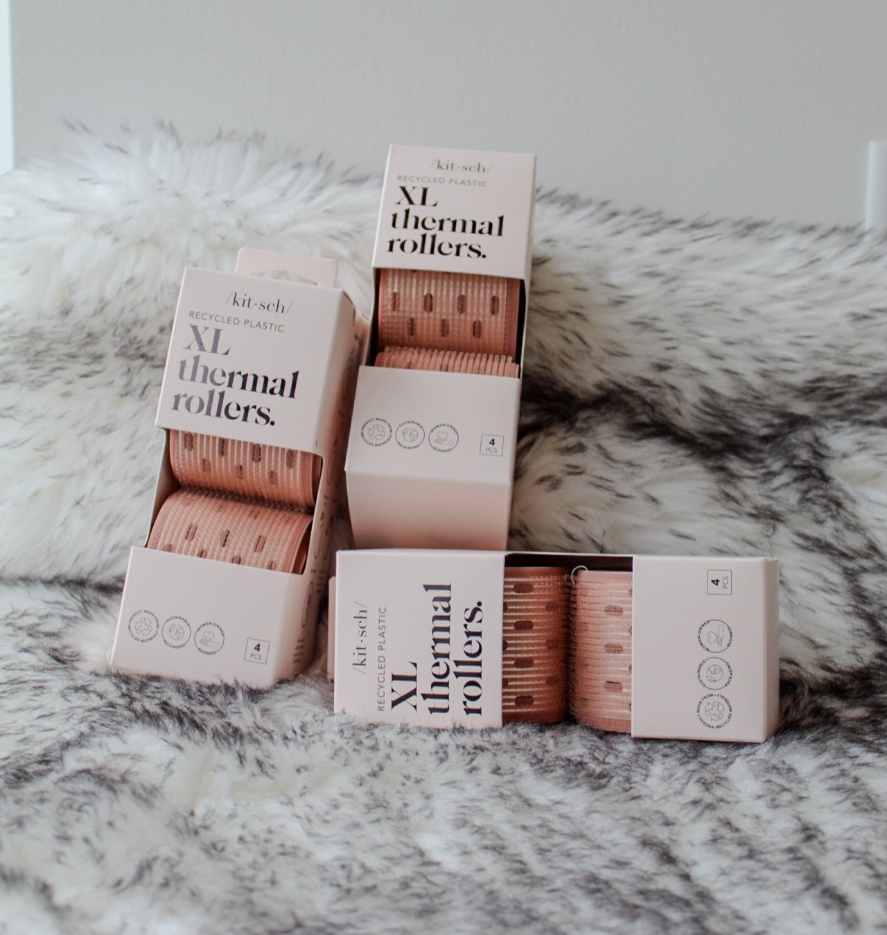 Recycled Plastic XL Thermal Rollers 4pc Set - Terracotta